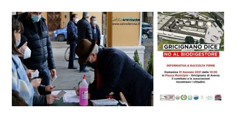 Biodigestore a Gricignano, oggi 491 firme per dire NO