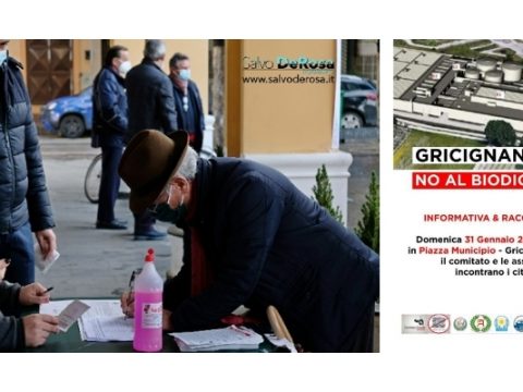 Biodigestore a Gricignano, oggi 491 firme per dire NO