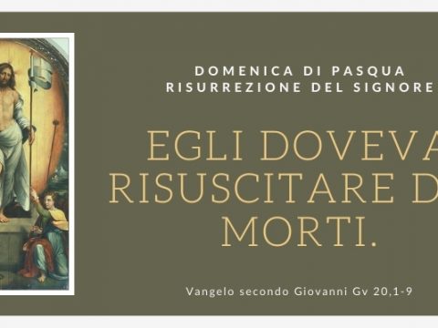 Vangelo e Meditazione della DOMENICA DI PASQUA – RISURREZIONE DEL SIGNORE