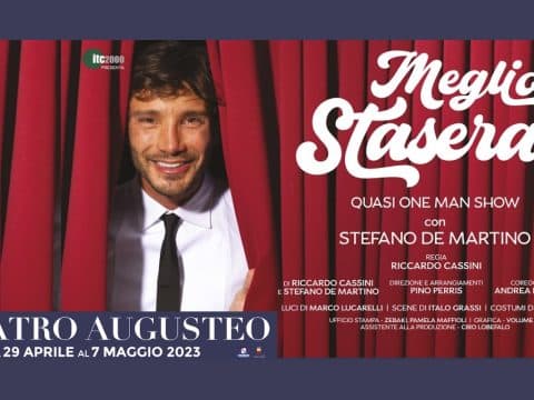 Stefano De Martino al Teatro Augusteo con lo spettacolo “Meglio stasera!”