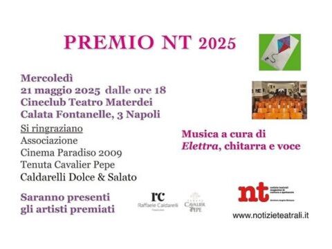 Premio NT 2025: celebrazione dei giovani talenti dello spettacolo al Cinema Materdei di Napoli