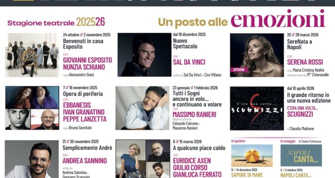 Un cartellone ricco di musical, commedie e concerti: da Sal Da Vinci a Massimo Ranieri, Napoli torna protagonista sul palco del Teatro Augusteo