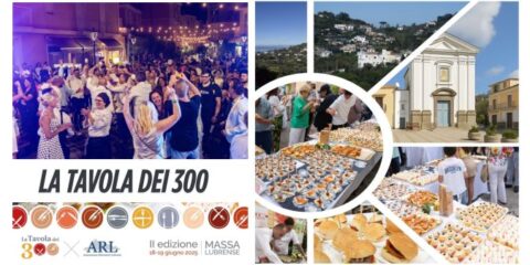 La Tavola dei 300 a Monticchio: stand di street food e folla festante