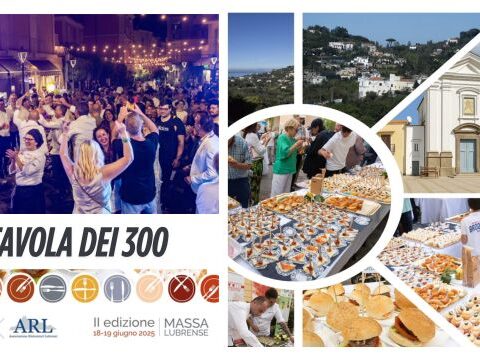 La Tavola dei 300 a Monticchio: stand di street food e folla festante