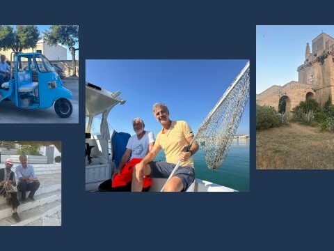 Beppe Convertini in Puglia per Azzurro Storie di Mare su Rai 1
