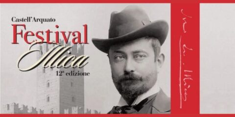 Concerto lirico serale nella piazza monumentale di Castell’Arquato durante il Festival Illica 2025