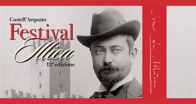 Concerto lirico serale nella piazza monumentale di Castell’Arquato durante il Festival Illica 2025