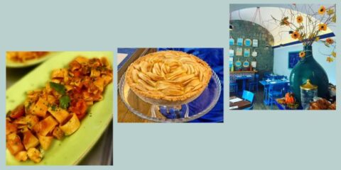 Interni de Il Grottino Azzurro a Positano con arredo nautical style e piatti gourmet estate 2025