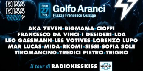 Concerto Kiss Kiss Way Golfo Aranci 2025 con Rkomi, Tiromancino e LDA