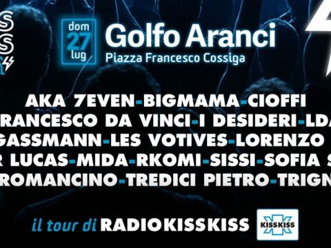 Concerto Kiss Kiss Way Golfo Aranci 2025 con Rkomi, Tiromancino e LDA