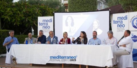 Cristina Donadio alla conferenza stampa del Mediterraneo Festival Corto 2025