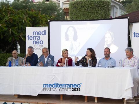 Cristina Donadio alla conferenza stampa del Mediterraneo Festival Corto 2025