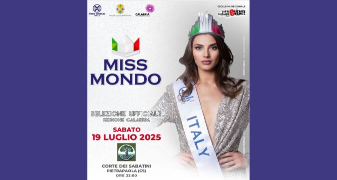 Miss Mondo Calabria 2026 - Prima tappa a Pietrapaola presso Corte dei Sabatini