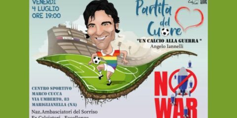Angelo Iannelli e Ambasciatori del Sorriso alla Partita del Cuore per la pace a Mariglianella