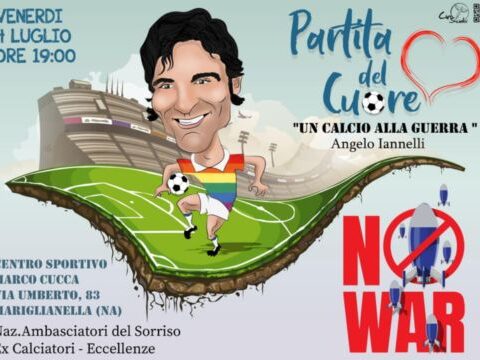 Angelo Iannelli e Ambasciatori del Sorriso alla Partita del Cuore per la pace a Mariglianella