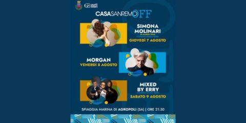 Simona Molinari, Morgan e Mixed by Erry ospiti a Casa Sanremo OFF ad Agropoli