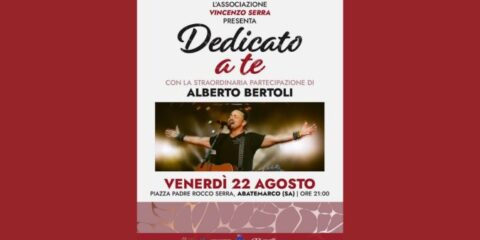 Serata evento Dedicato a te ad Abatemarco con Alberto Bertoli