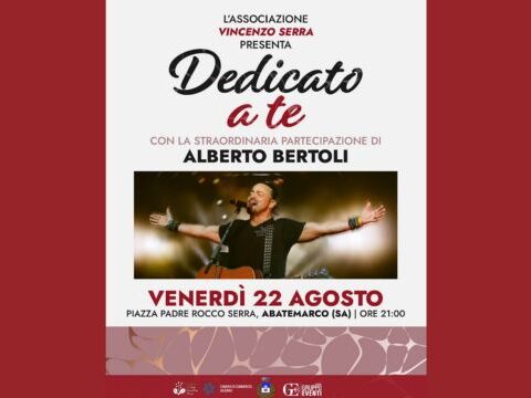 Serata evento Dedicato a te ad Abatemarco con Alberto Bertoli