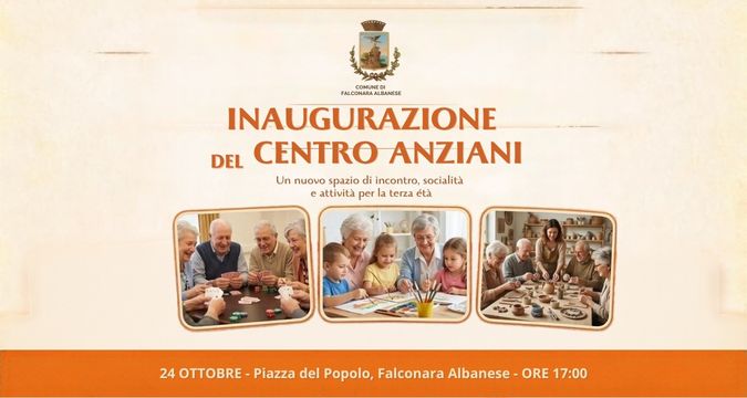 Inaugurazione del Centro Anziani di Falconara Albanese in piazza del Popolo