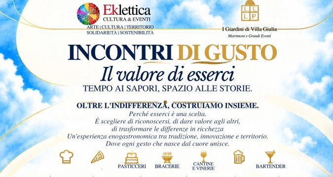 Incontri di Gusto a Sant’Anastasia il 20 ottobre 2026, evento di enogastronomia e solidarietà ai Giardini di Villa Giulia