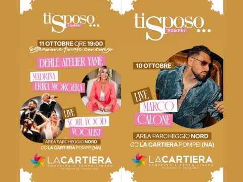 TI SPOSO 2026 alla Cartiera di Pompei, salone dell’alta moda sposi dal 9 all’11 ottobre
